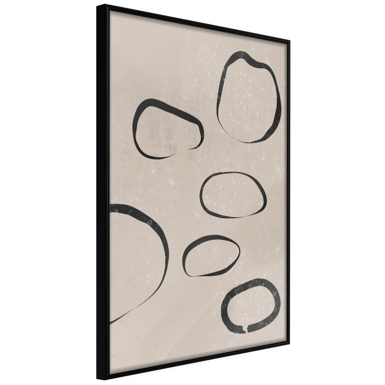 Poster Rain on Sand - abstract circular patterns on a light gray background 134325 additionalImage 13