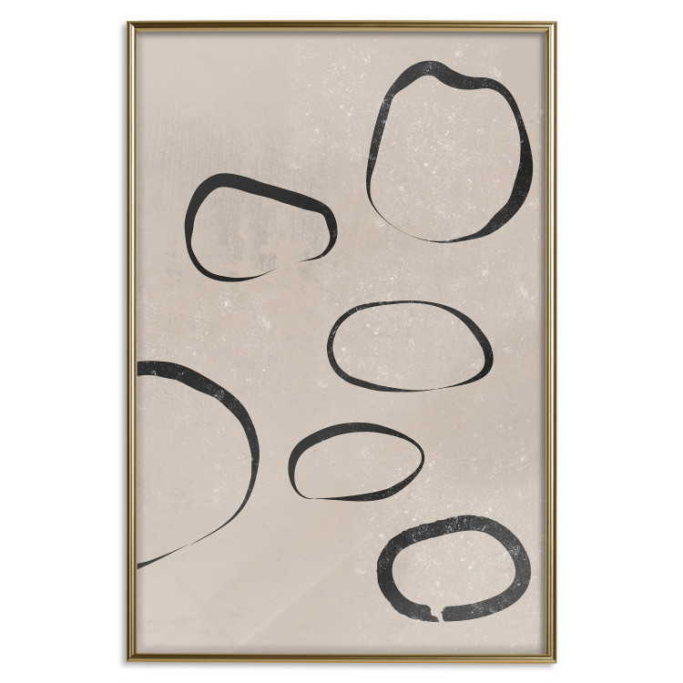 Poster Rain on Sand - abstract circular patterns on a light gray background 134325 additionalImage 17