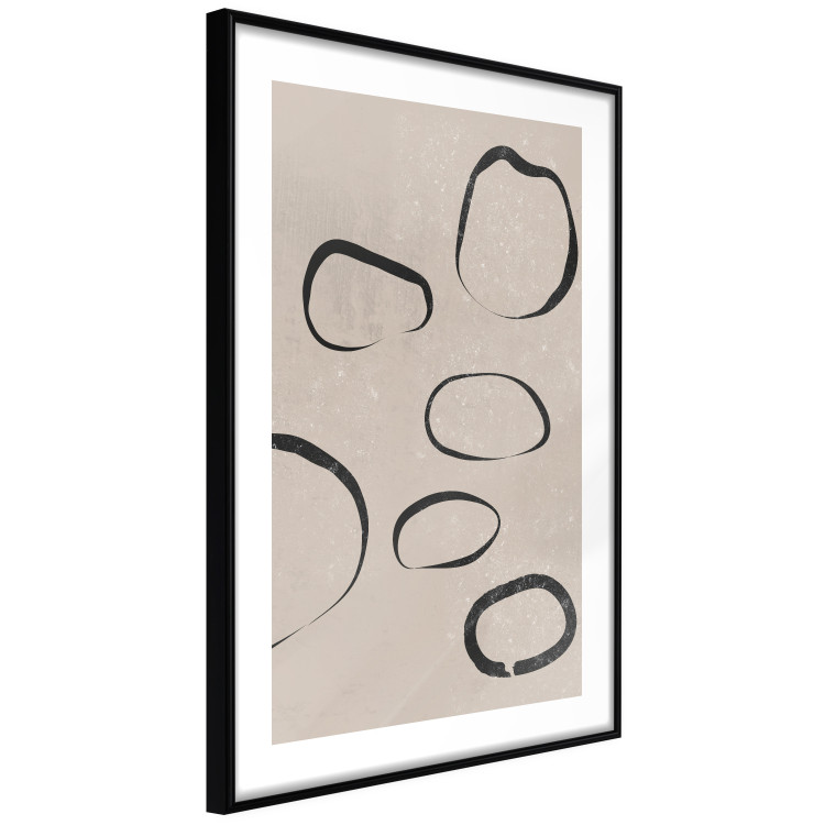Poster Rain on Sand - abstract circular patterns on a light gray background 134325 additionalImage 8