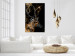 Canvas Art Print Holy deer - animal with golden applications on a black background 134625 additionalThumb 3
