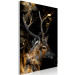 Canvas Art Print Holy deer - animal with golden applications on a black background 134625 additionalThumb 2