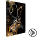 Canvas Art Print Holy deer - animal with golden applications on a black background 134625 additionalThumb 6