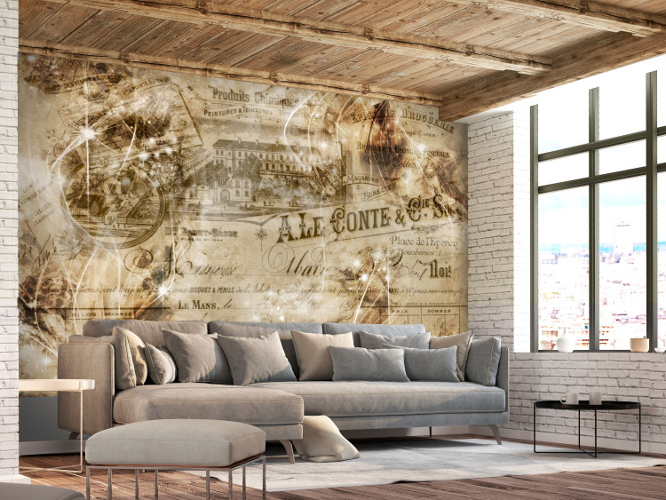Wall Mural Vintage abstraction - retro-style composition with old postcards 135425