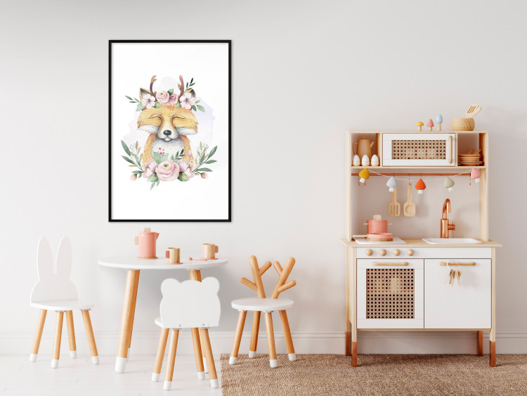 Wall Poster Cleofas the Fox - natural composition of plants and animals on a white background 135725 additionalImage 11