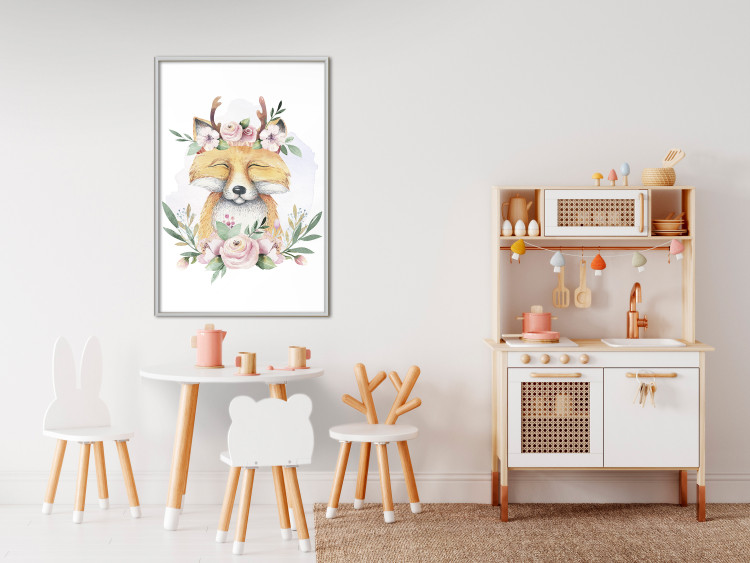 Wall Poster Cleofas the Fox - natural composition of plants and animals on a white background 135725 additionalImage 12
