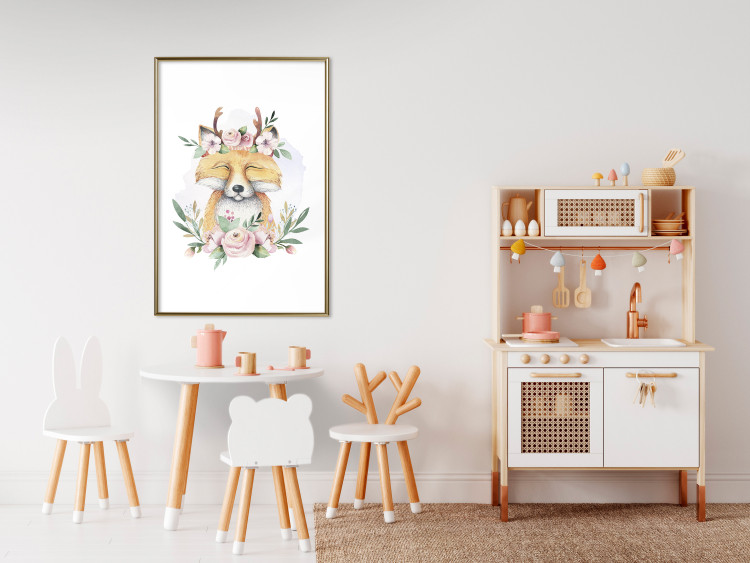 Wall Poster Cleofas the Fox - natural composition of plants and animals on a white background 135725 additionalImage 10