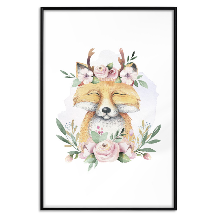 Wall Poster Cleofas the Fox - natural composition of plants and animals on a white background 135725 additionalImage 7