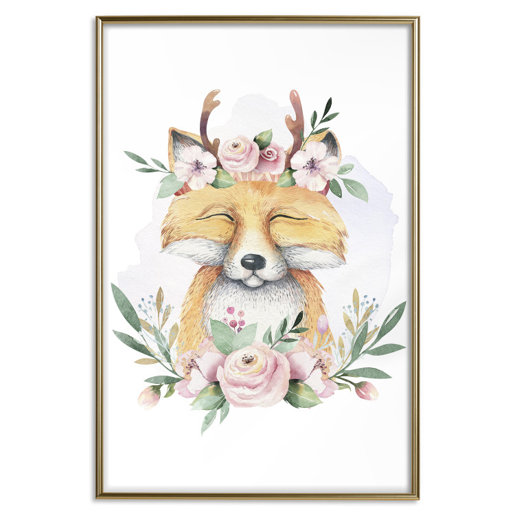 Wall Poster Cleofas the Fox - natural composition of plants and animals on a white background 135725 additionalImage 8