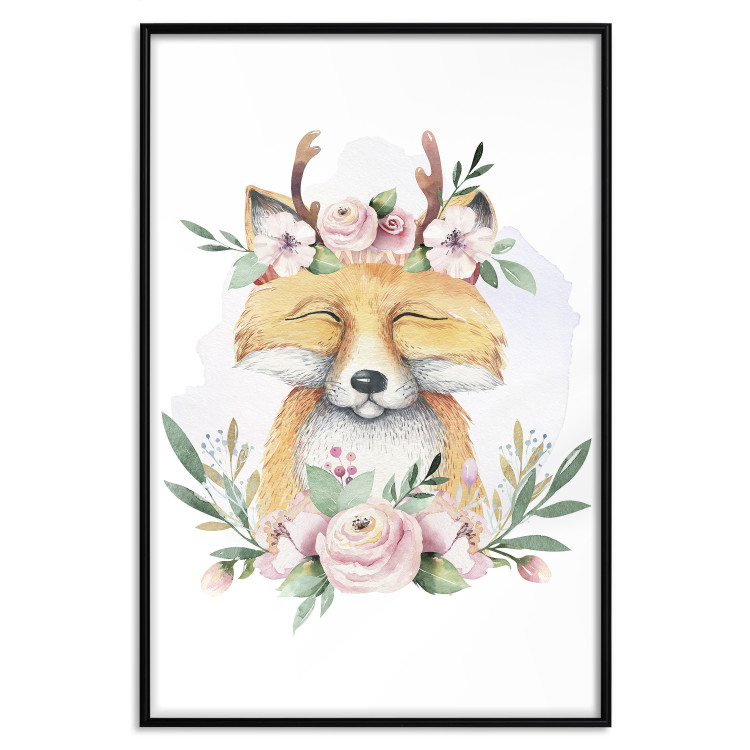 Wall Poster Cleofas the Fox - natural composition of plants and animals on a white background 135725 additionalImage 9