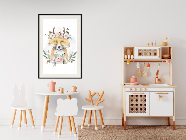 Wall Poster Cleofas the Fox - natural composition of plants and animals on a white background 135725 additionalImage 14
