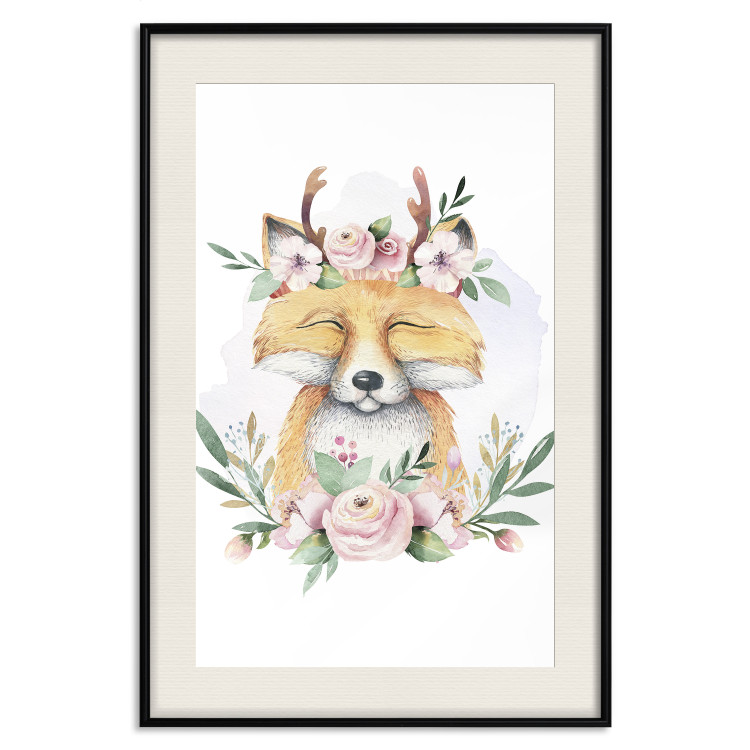 Wall Poster Cleofas the Fox - natural composition of plants and animals on a white background 135725 additionalImage 4