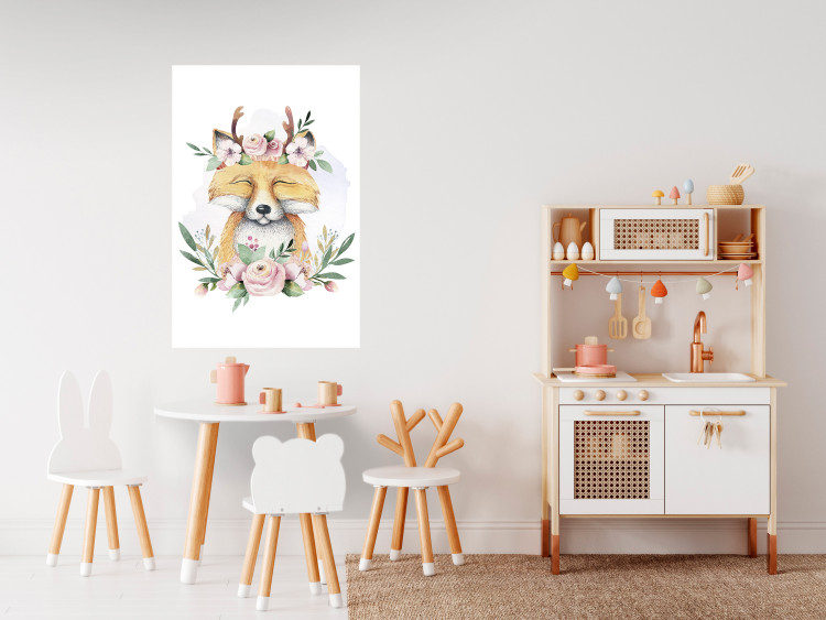Wall Poster Cleofas the Fox - natural composition of plants and animals on a white background 135725 additionalImage 20