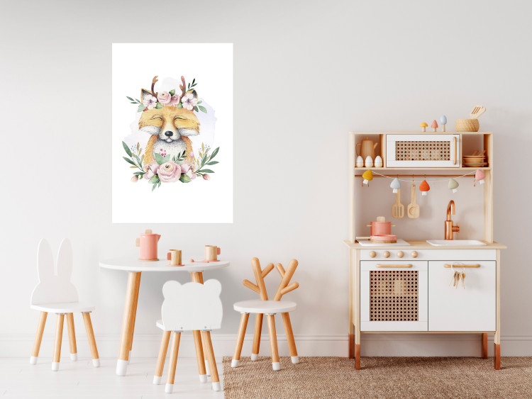 Wall Poster Cleofas the Fox - natural composition of plants and animals on a white background 135725 additionalImage 19