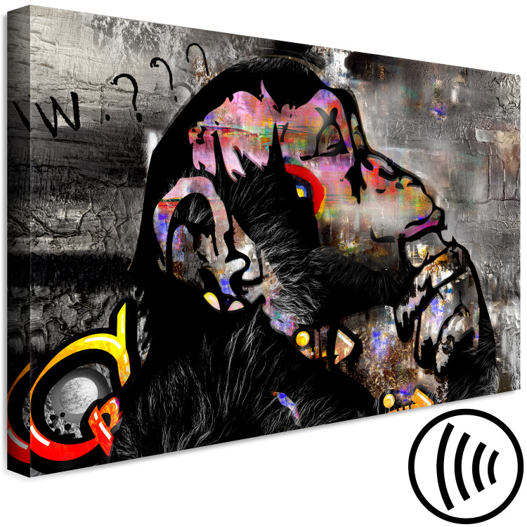 Canvas Print Thoughtful Monkey (1-piece) Wide - futuristic abstraction 136025 additionalImage 6