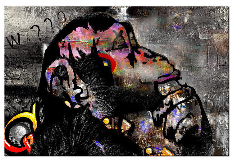 Canvas Print Thoughtful Monkey (1-piece) Wide - futuristic abstraction 136025