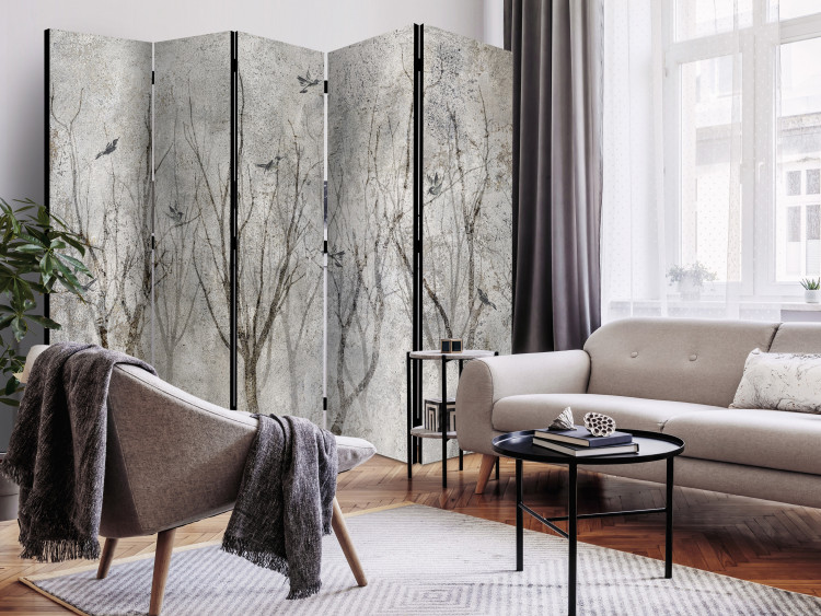 Room Divider Forest Chant II (5-piece) - Winter landscape among tree branches 136125 additionalImage 4