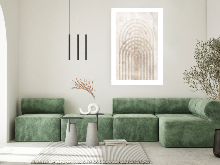 Wall Poster Interweave - beige composition with a unique abstraction in scandi boho style 137225 additionalImage 12