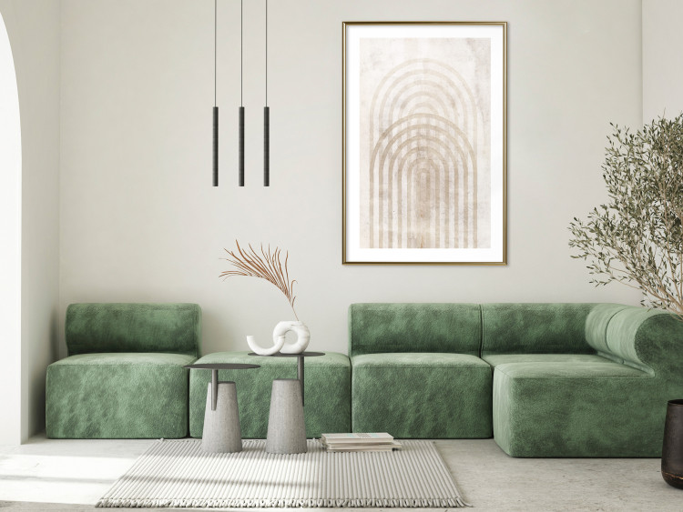 Wall Poster Interweave - beige composition with a unique abstraction in scandi boho style 137225 additionalImage 12