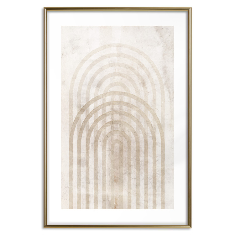 Wall Poster Interweave - beige composition with a unique abstraction in scandi boho style 137225 additionalImage 4