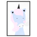 Poster Sweet Unicorn - playful blue animal with a horn on a light background 138125 additionalThumb 12