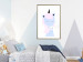 Poster Sweet Unicorn - playful blue animal with a horn on a light background 138125 additionalThumb 23
