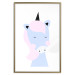 Poster Sweet Unicorn - playful blue animal with a horn on a light background 138125 additionalThumb 14