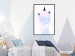 Poster Sweet Unicorn - playful blue animal with a horn on a light background 138125 additionalThumb 18