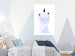 Poster Sweet Unicorn - playful blue animal with a horn on a light background 138125 additionalThumb 22