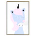 Poster Sweet Unicorn - playful blue animal with a horn on a light background 138125 additionalThumb 14