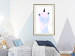 Poster Sweet Unicorn - playful blue animal with a horn on a light background 138125 additionalThumb 24