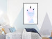 Poster Sweet Unicorn - playful blue animal with a horn on a light background 138125 additionalThumb 20