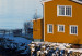 Wall Poster Silence and Peace - winter landscape of a yellow cottage by a lake and mountains 138725 additionalThumb 14