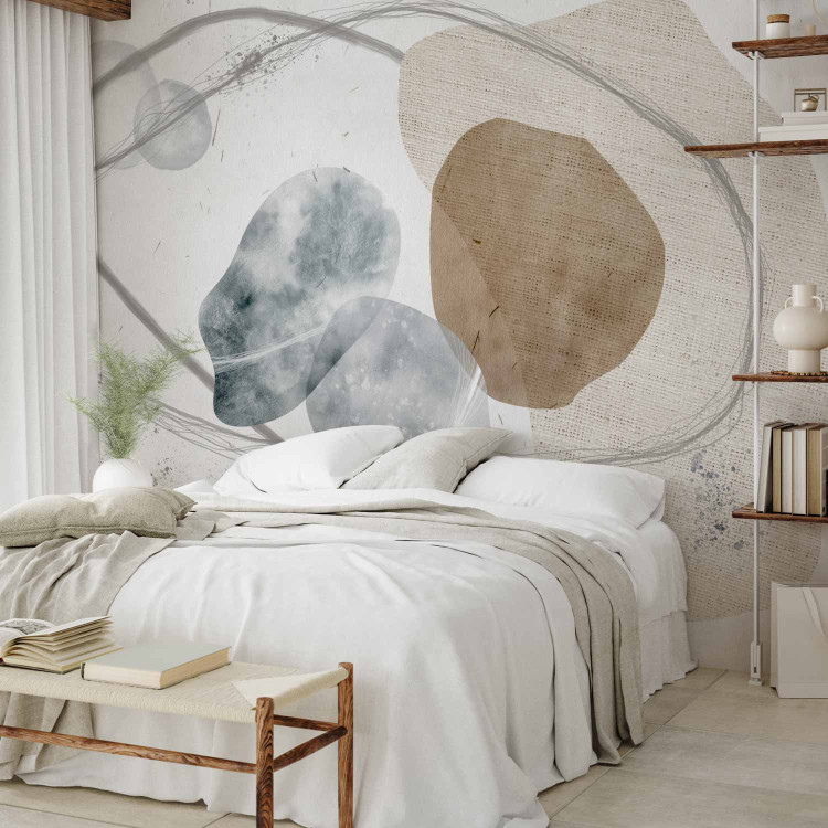 Wall Mural Elements - minimalist abstraction with grey and beige patterns 138825 additionalImage 2