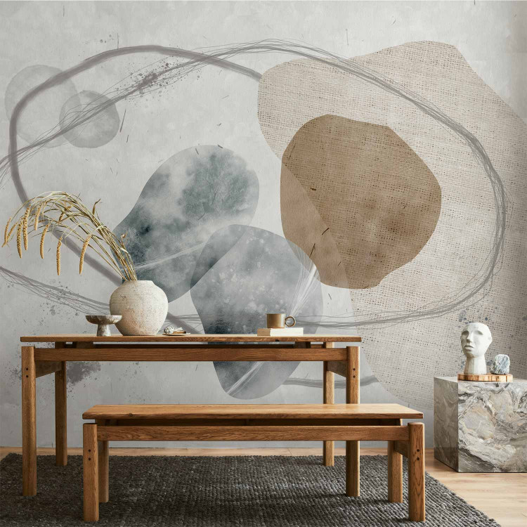 Wall Mural Elements - minimalist abstraction with grey and beige patterns 138825 additionalImage 4
