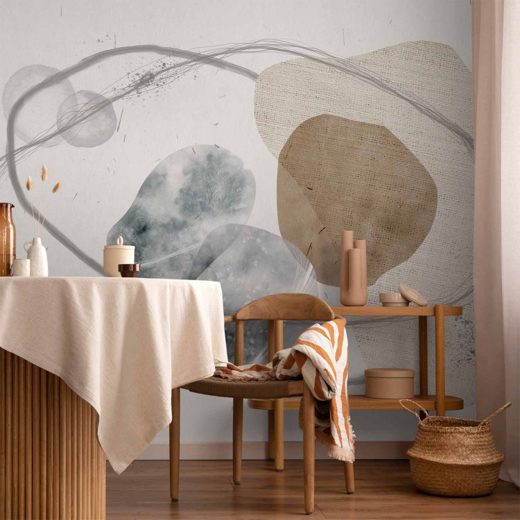 Wall Mural Elements - minimalist abstraction with grey and beige patterns 138825 additionalImage 6