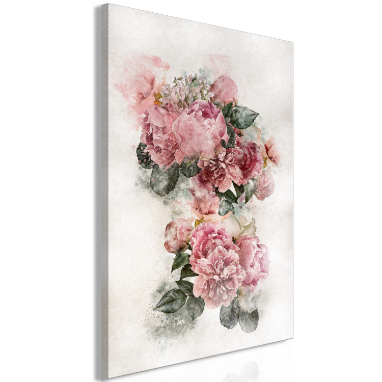 Canvas Peonies in Bloom (1-piece) Vertical - pink flowers and light background 142825 additionalImage 2