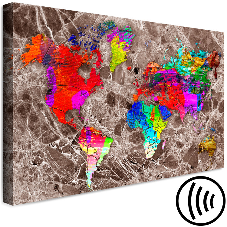 Canvas Art Print Colorful World (1-piece) - multicolored abstract world map 143925 additionalImage 6
