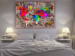 Canvas Art Print Colorful World (1-piece) - multicolored abstract world map 143925 additionalThumb 3