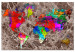 Canvas Art Print Colorful World (1-piece) - multicolored abstract world map 143925