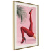 Wall Poster Red Tights - Woman Legs, High Heels and Palm Leaf on a Pink Background 144125 additionalThumb 8