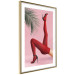 Wall Poster Red Tights - Woman Legs, High Heels and Palm Leaf on a Pink Background 144125 additionalThumb 10