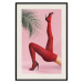 Wall Poster Red Tights - Woman Legs, High Heels and Palm Leaf on a Pink Background 144125 additionalThumb 26