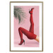 Wall Poster Red Tights - Woman Legs, High Heels and Palm Leaf on a Pink Background 144125 additionalThumb 25