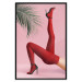 Wall Poster Red Tights - Woman Legs, High Heels and Palm Leaf on a Pink Background 144125 additionalThumb 22