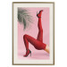 Wall Poster Red Tights - Woman Legs, High Heels and Palm Leaf on a Pink Background 144125 additionalThumb 23