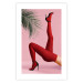 Wall Poster Red Tights - Woman Legs, High Heels and Palm Leaf on a Pink Background 144125 additionalThumb 19