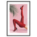 Wall Poster Red Tights - Woman Legs, High Heels and Palm Leaf on a Pink Background 144125 additionalThumb 24