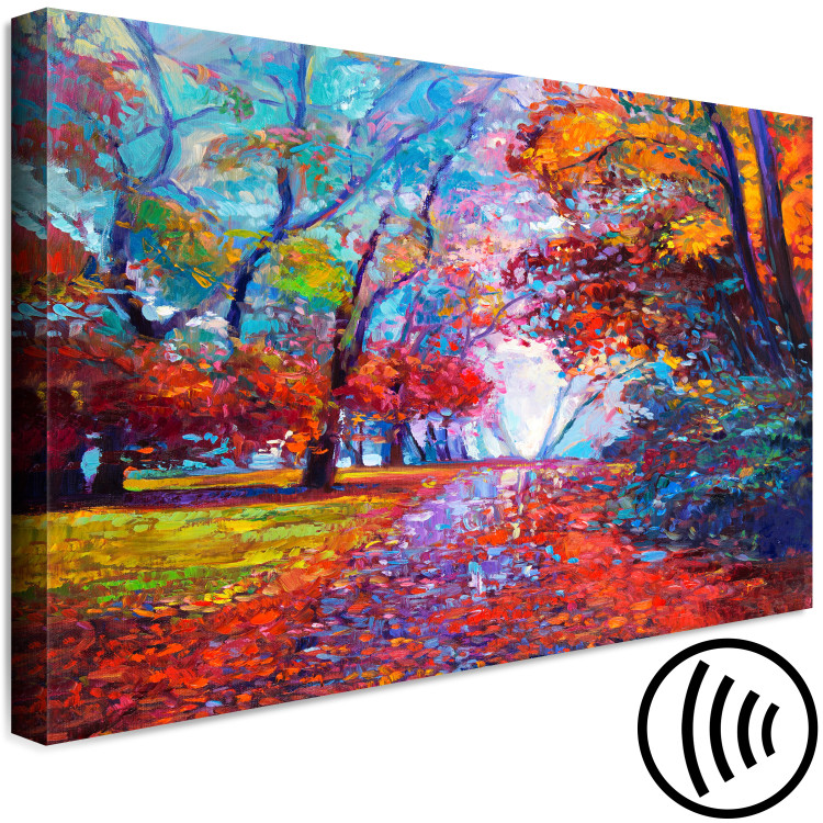 Canvas In the Autumn Park - Painted September Landscape With Colorful Trees 145525 additionalImage 6