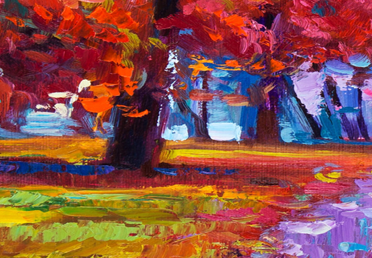 Canvas In the Autumn Park - Painted September Landscape With Colorful Trees 145525 additionalImage 4