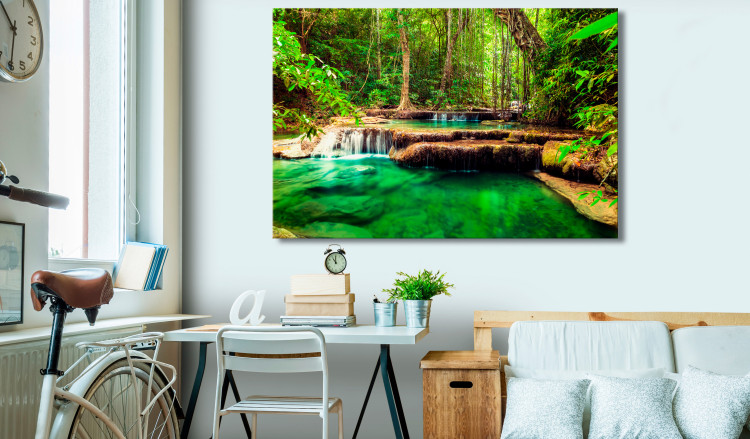 Large canvas print Emerald Waterfall [Large Format]  149025 additionalImage 5